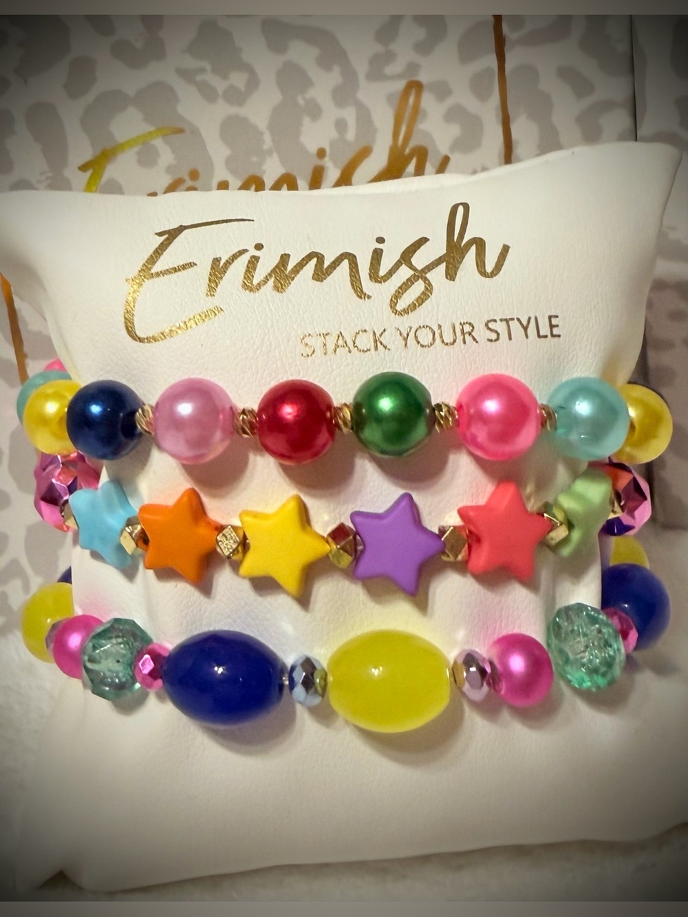 New ERIMISH Bracelets 3 Pc Stack - Multi - Custom Regular, Kids or Extended